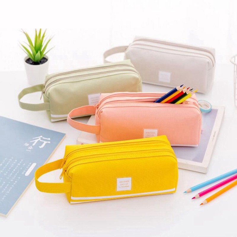 LargecapacityHandleDoublelayer Pencil Bag Pencil Box Shopee Singapore