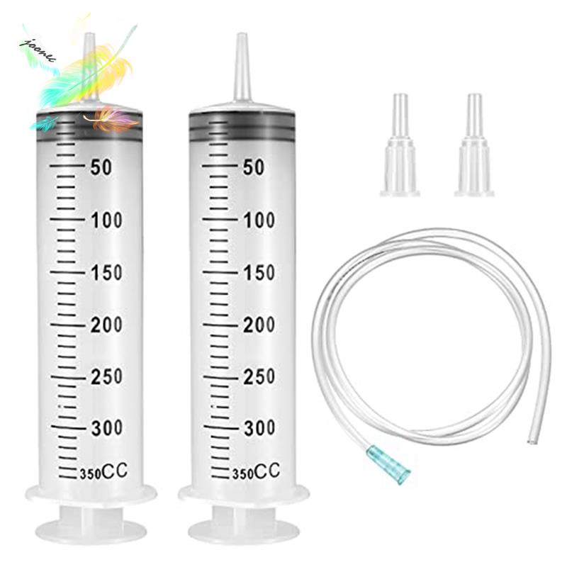 2Pcs Syringes,Syringe with Tube, Reusable Plastic Syringes for