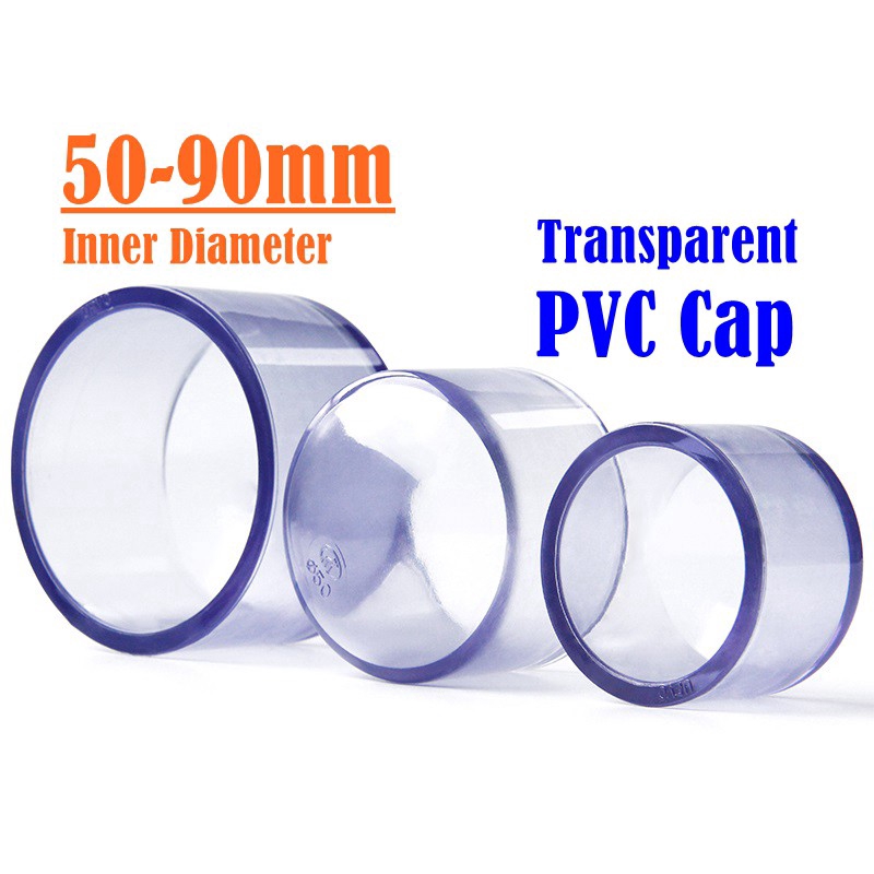 End Cap Clear PVC Pipe Fittings Transparent Aquarium Connector Non