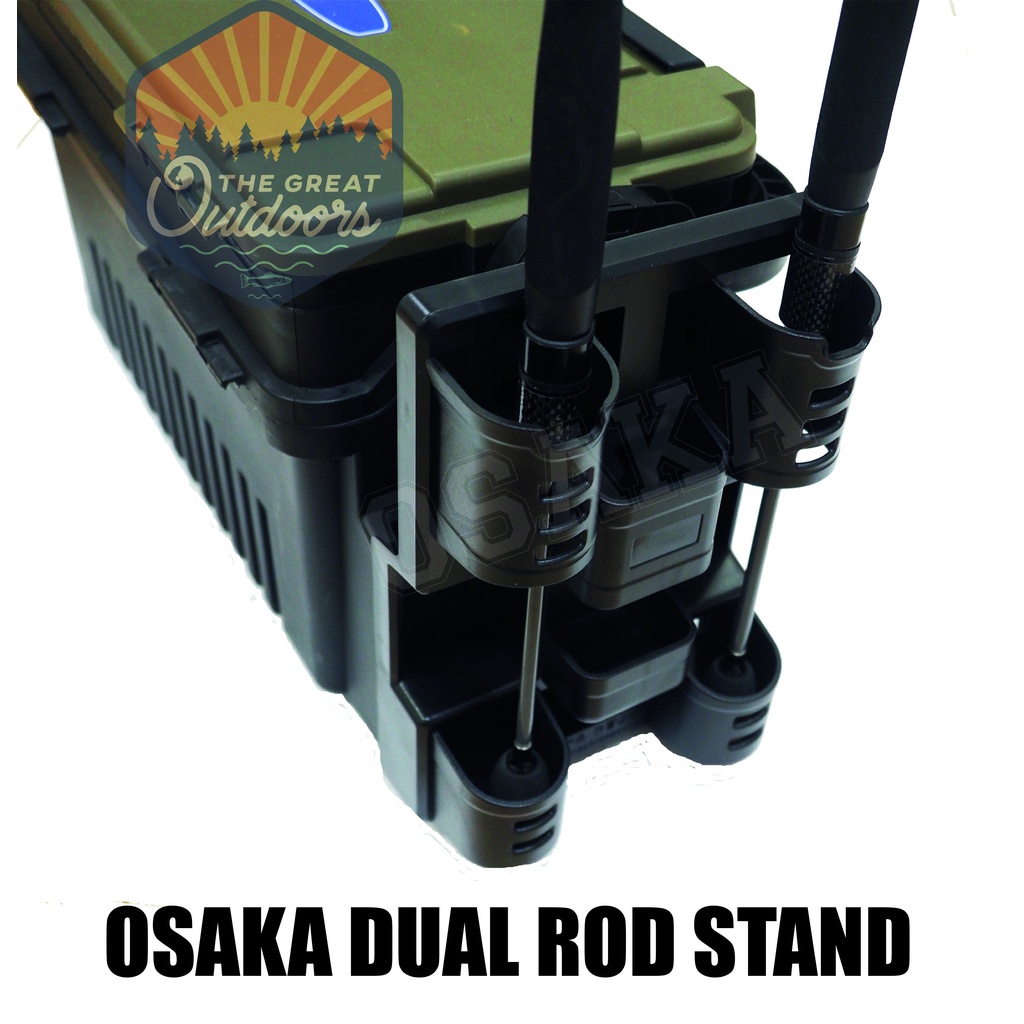 OSAKA Dual Rod Holder Stand for OTB or Meiho/Verses Fishing Tackle Box