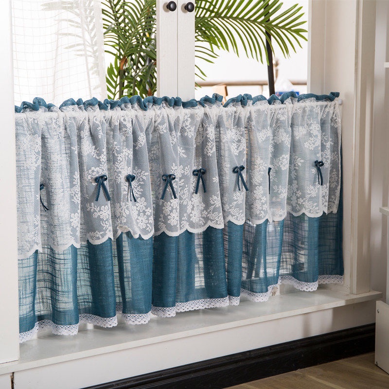 Kawaiyi American Pastoral half curtain coffee curtain half cut curtain