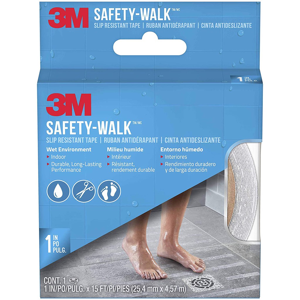 3M 7640NA SafetyWalk Tub and Shower Tread (Clear) 1 X 180 Inch