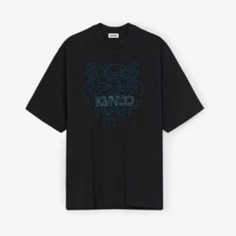 💯 Authentic Kenzo Green Outline Embroidery Short Sleeve Tshirt