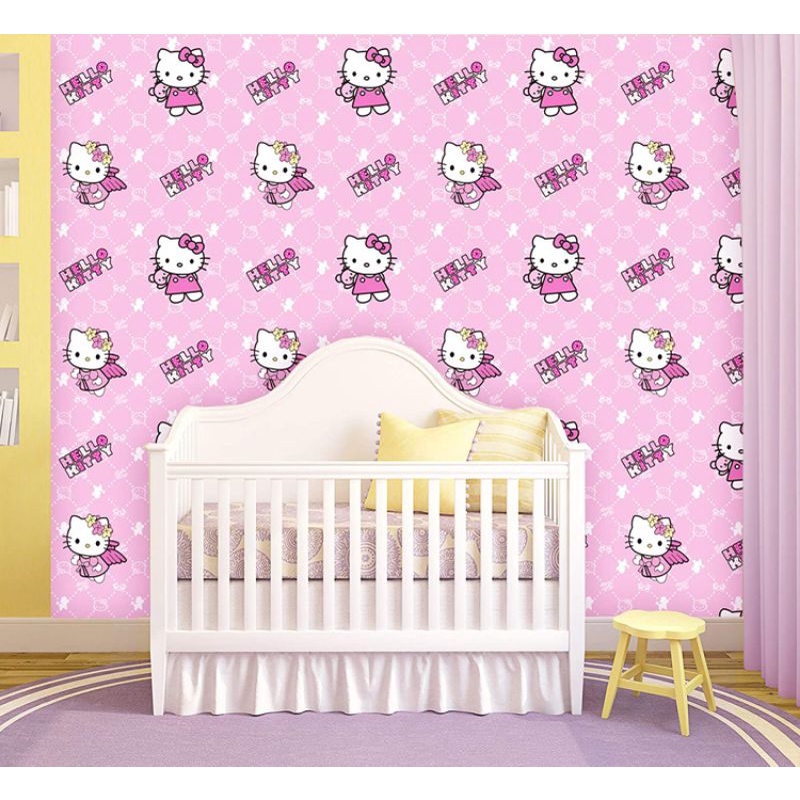 Hello Kitty Angel / Wings Wall Sticker Wallpaper 10m x 45cm Shopee