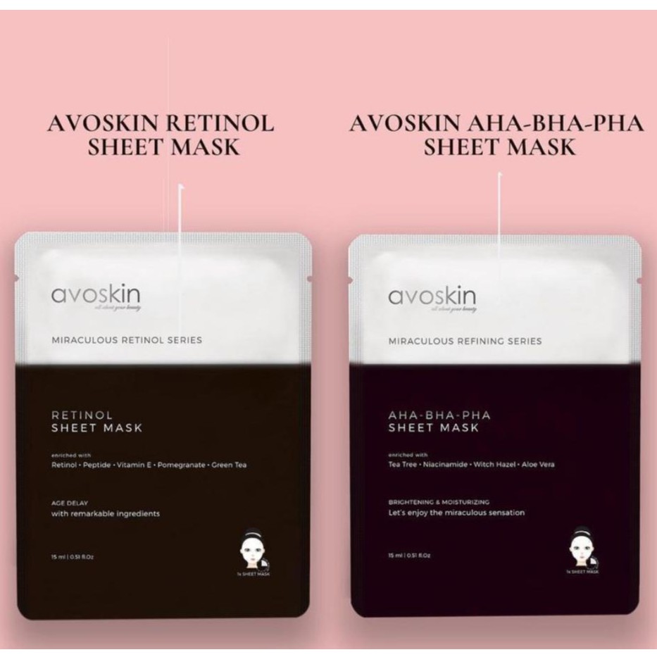 Avoskin Miraculous Refining Aha + Bha / Retinol Sheet Mask (1ea
