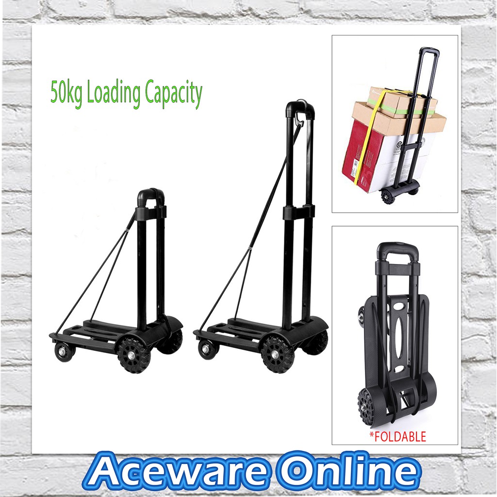 Folding Foldable Hand Truck Trolley 4Wheel Luggage Cart Shopee Singapore