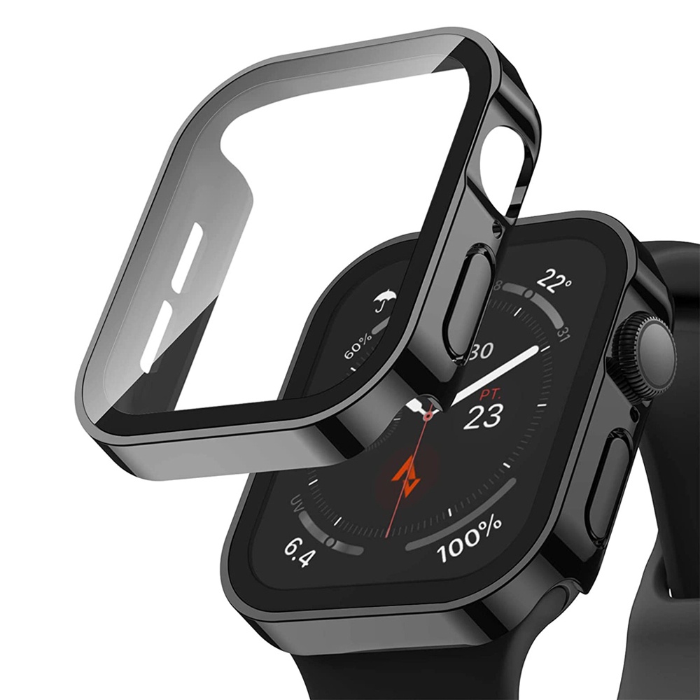 For apple watch case 44mm 45mm Tempered Glass Screen Protector Case for