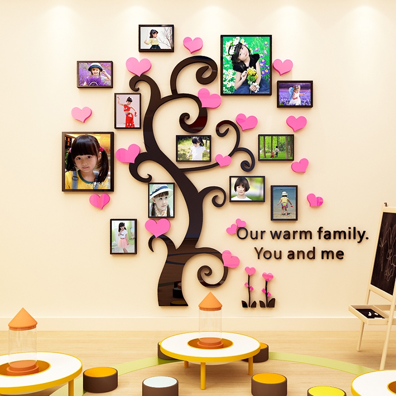 [DAORUI] 3D Wall Paper Stickers Acrylic Photo Frame Tree Wall Sticker