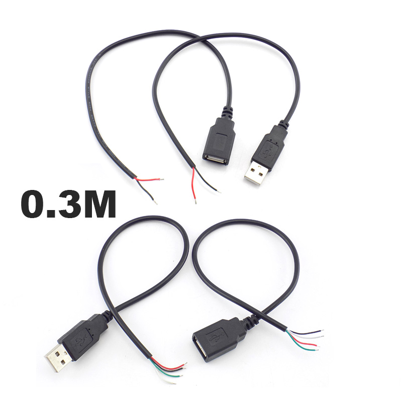 0.3m USB Cable Connector Male Female 4 Pin Wire Data Extension Cord 2