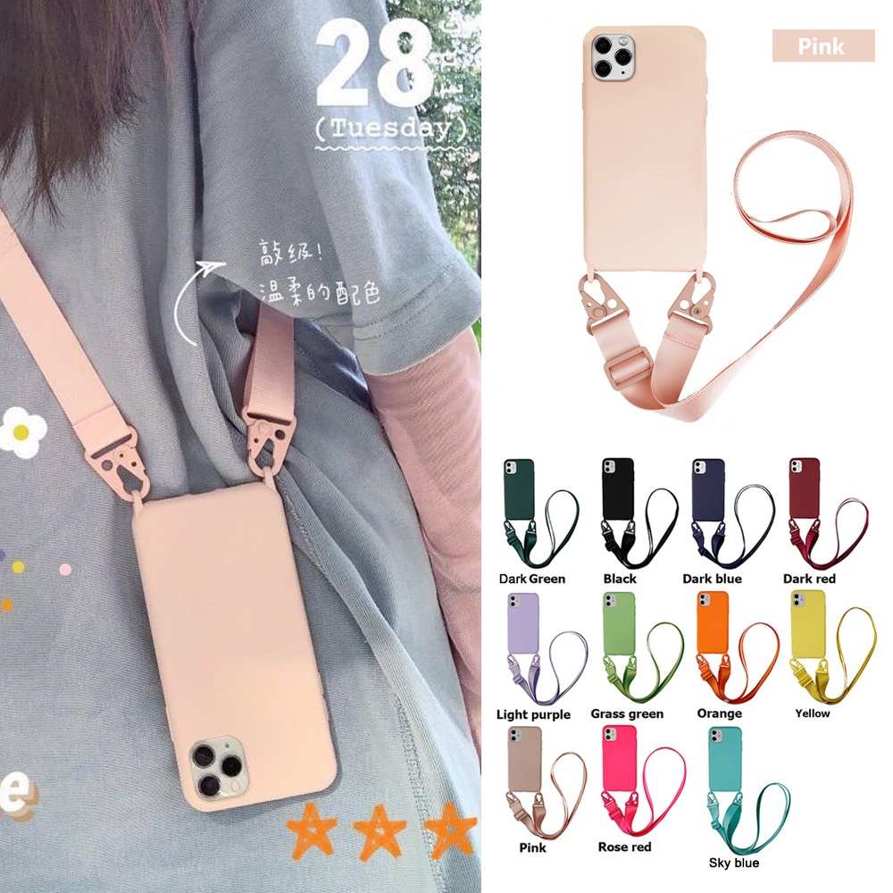 Crossbody case for iPhone 16 15 pro max 14 pro max 13 12 11 Pro Max Liquid Silicone Necklace