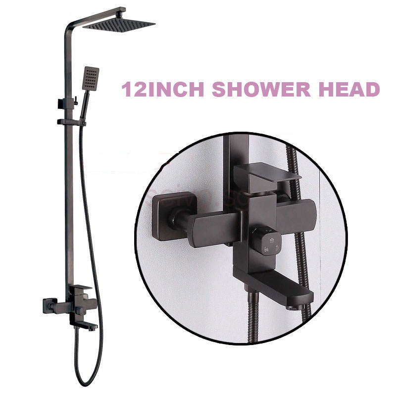 High Pressure Rain Shower System Rainfall with Large 12" Shower Head