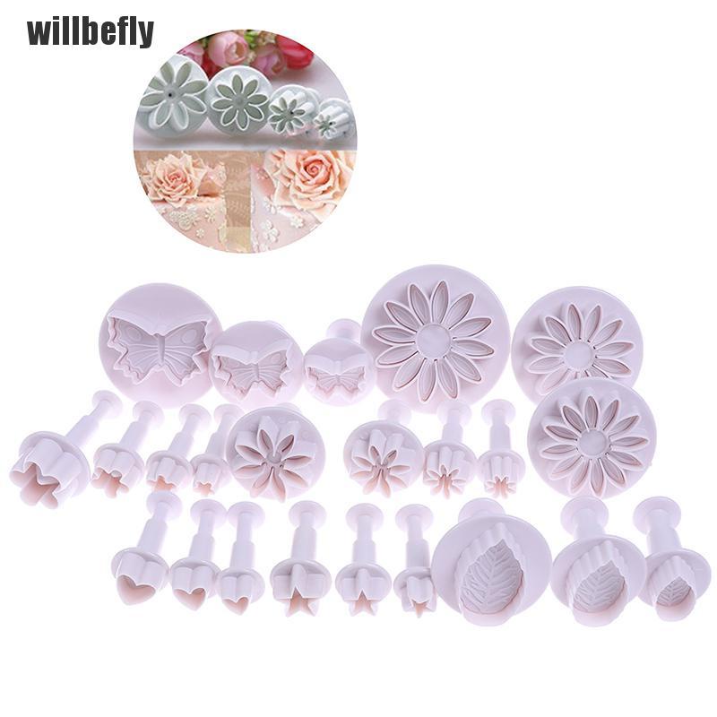 [Willbefly] Plastic Flower Fondant Cake Tools Sugar Craft Plunger