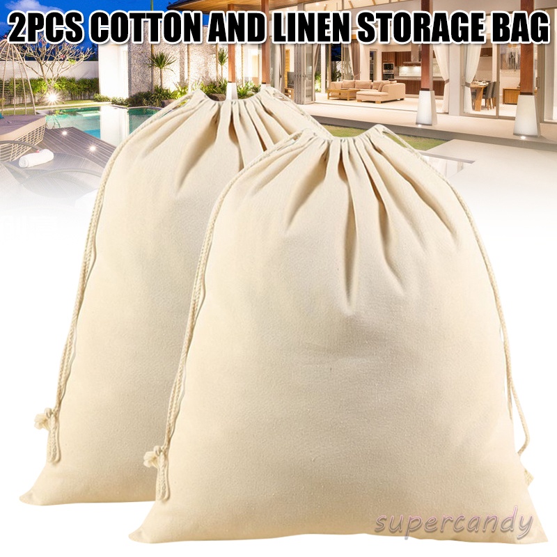 2 Pack Extra Large Cotton Canvas Heavy Duty Laundry Bags Versatile