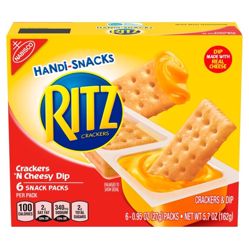 Ritz Handi Snacks Cheese Dip Cracker, 5packs (Ready Stock) Shopee Singapore