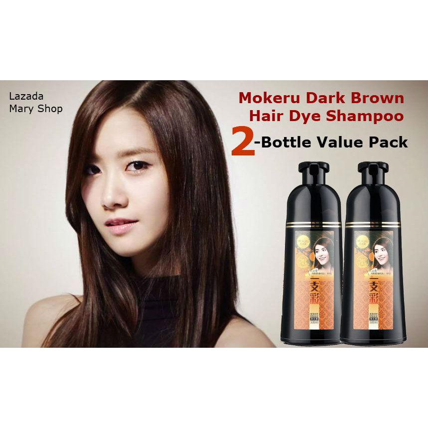 [2bottle Best Value Pack] Mokeru Dark Brown Hair Colour Dye Shampoo 40 MinsShampoo Shopee