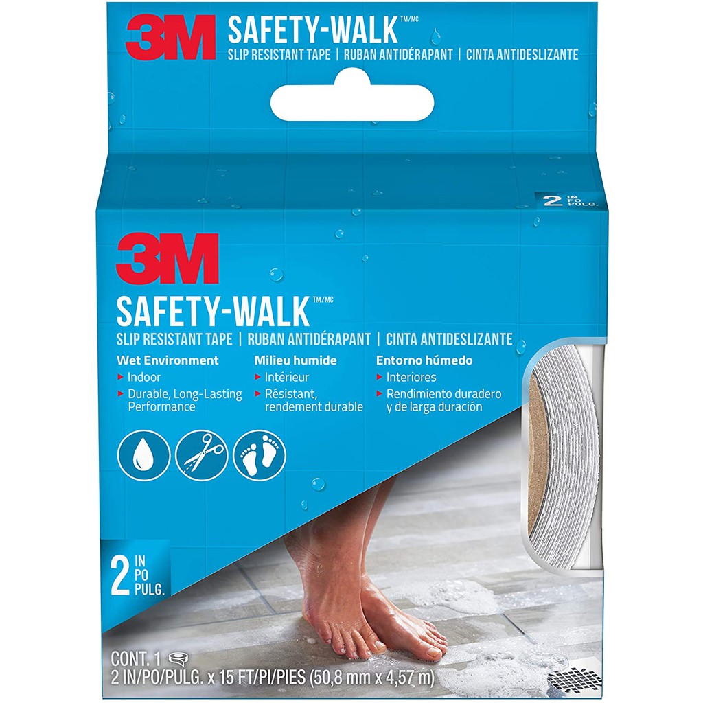 3M SafetyWalk Tub and Shower Tread 7641, 2Inch by 180Inch Roll (Clear) Shopee Singapore