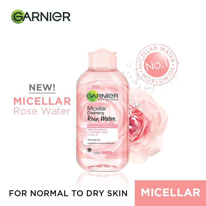 GARNIER Micellar Rose Cleanser & Makeup Remover (For Dry + Dull Skin