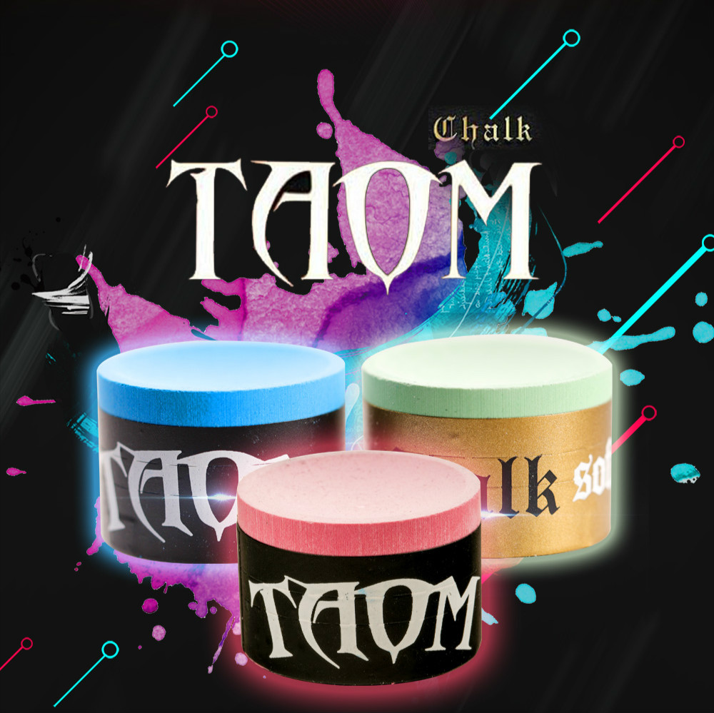 Original TAOM Chalk Round Blue Green Pink Colors Billiard Chalk Snooker