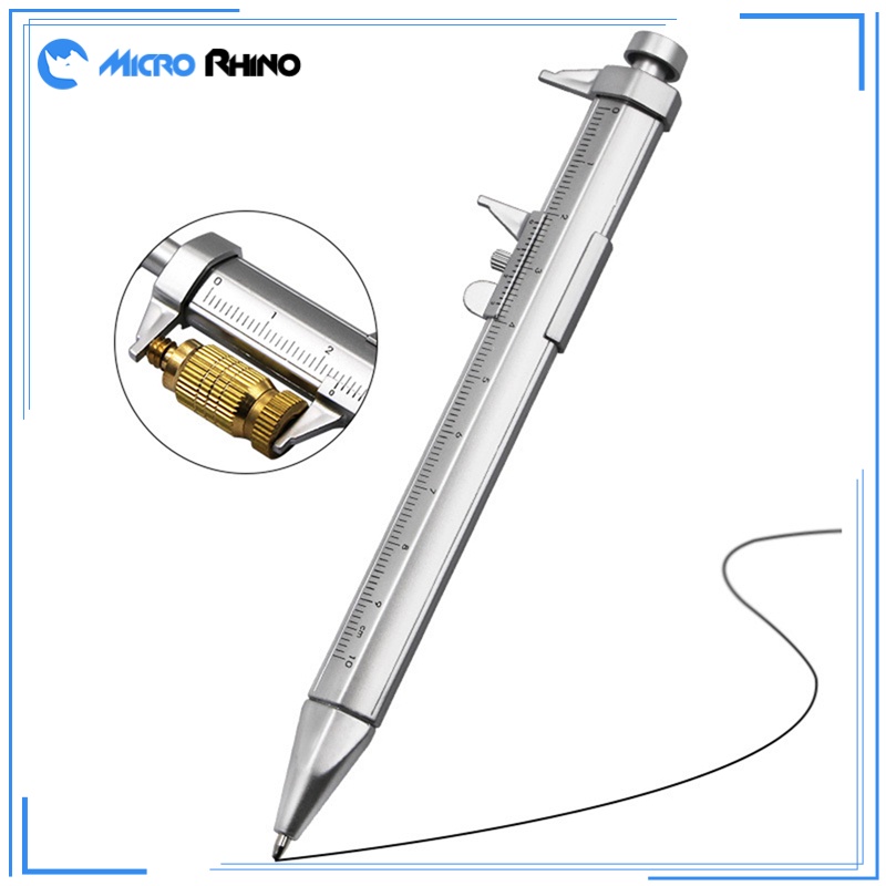 Plastic Calipers Vernier Caliper Tool Ballpoint Pen Silver Vernier