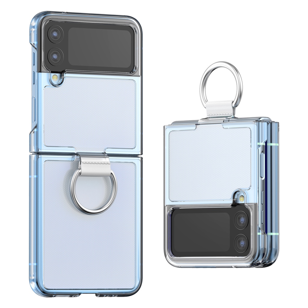 Kmax for Samsung Galaxy Z Flip 4 Clear Case with Ring Holder, Slim Fit