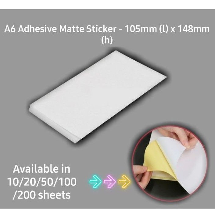 [SG Seller] A6 Adhesive Sticker Matte Label Thick Quality Self