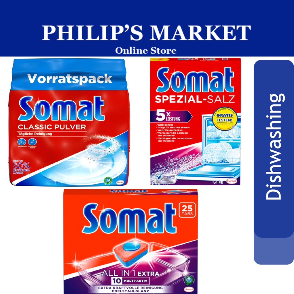 Somat Classic Dishwasher Powder 1.2kg / Automatic Dishwashing Salt 1.2kg / All in 1Tablets 25pcs