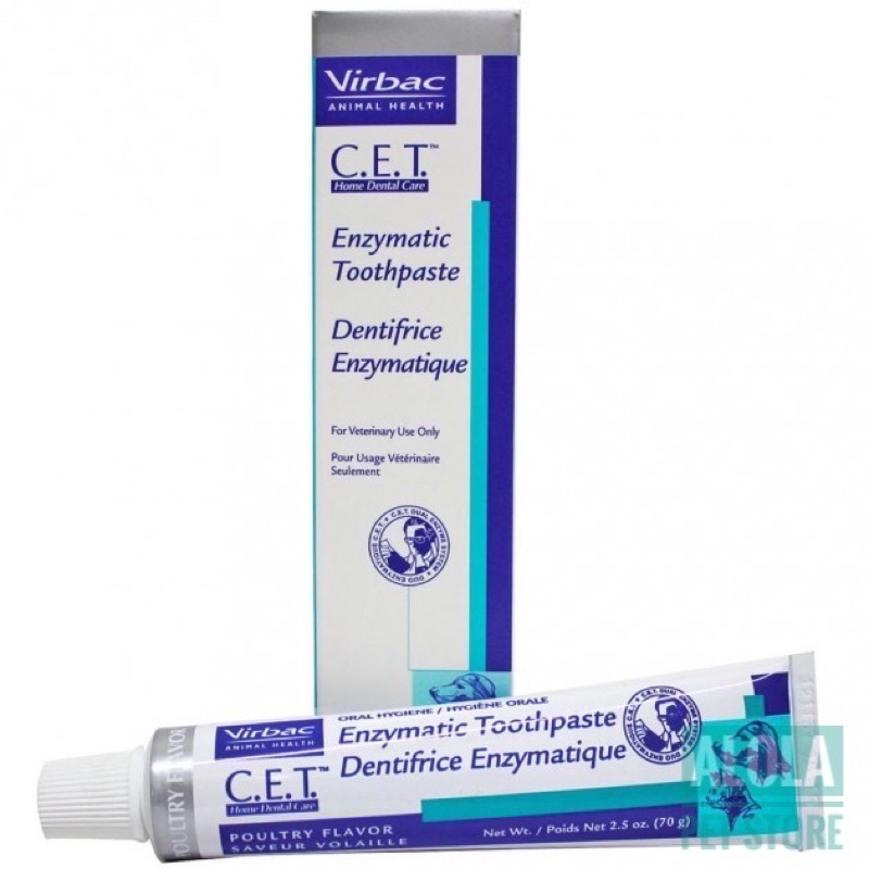 Virbac Cet Toothpaste VanillaMint And Beef Flavor For Dogs And Cats 70g dualend Toothbrush