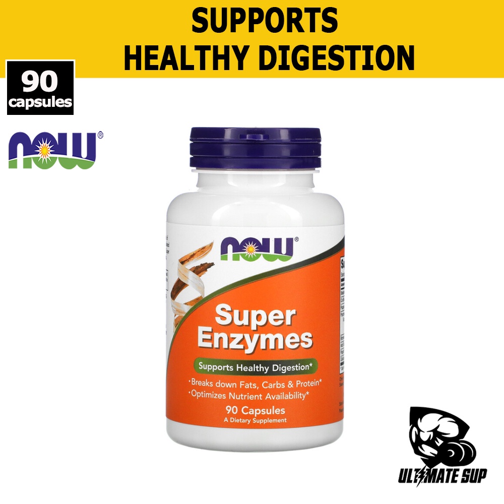 Now Foods, Super Enzymes, Digestive Enzyme, Probiotics, Carb, Protein