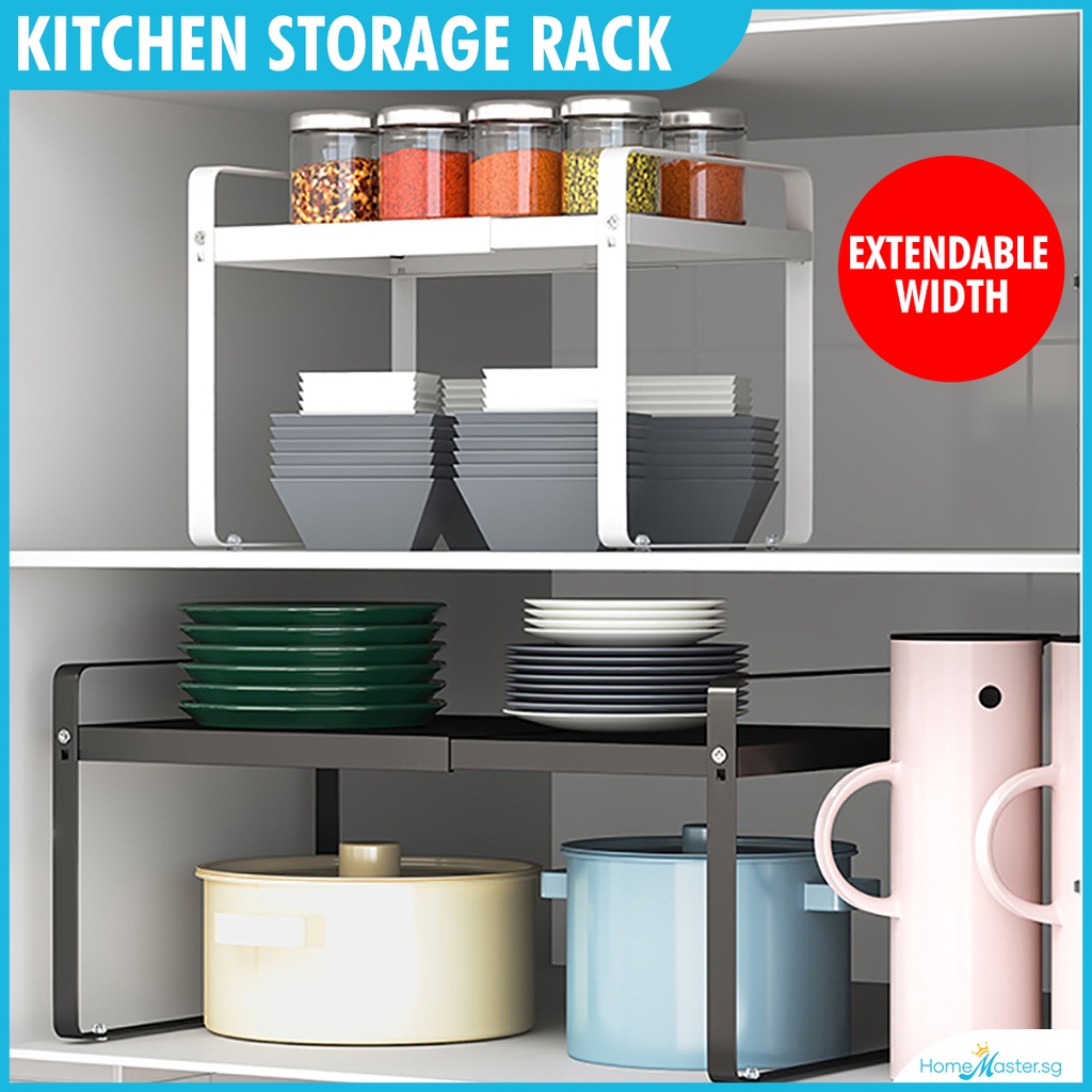 [SG Ready Stock] Extendable Kitchen Storage Rack*Adjustable*Table Top
