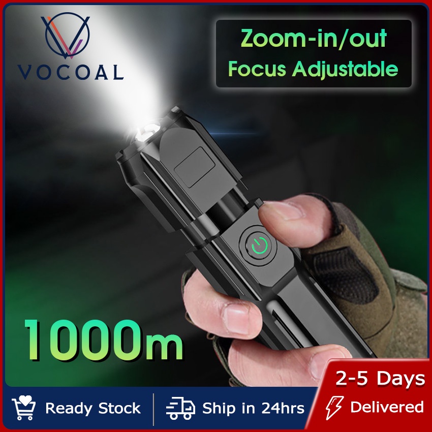 Vocoal LED Flashlight Keychain Flashlight Builtin Battery Torchlight