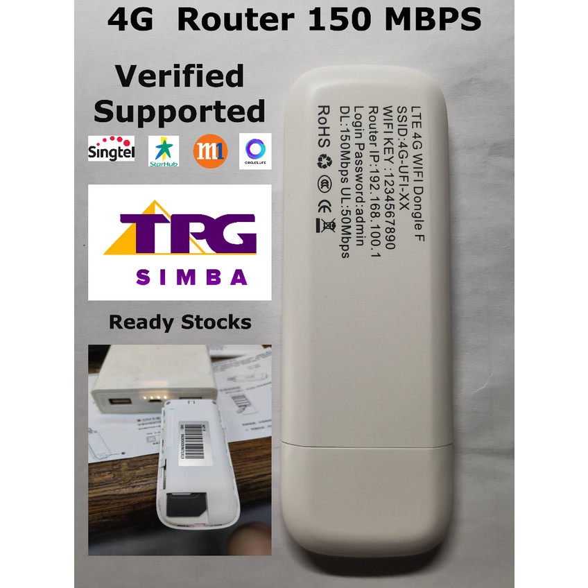 ok lah configured liao plug play SIMBA/TPG/M1/Starhub/Singtel 4G GSM