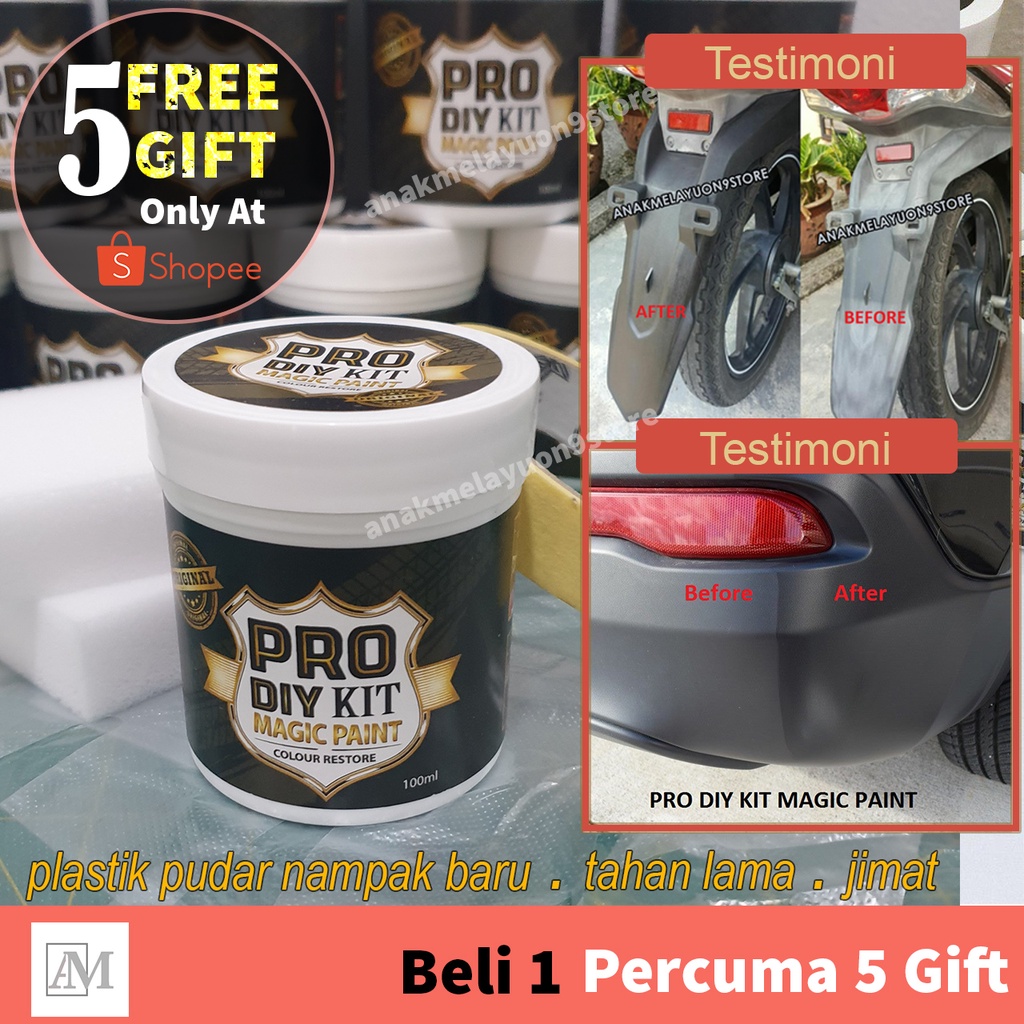 5 PRO DIY KIT Polish Magic Paint Black Plastic Trim Restore