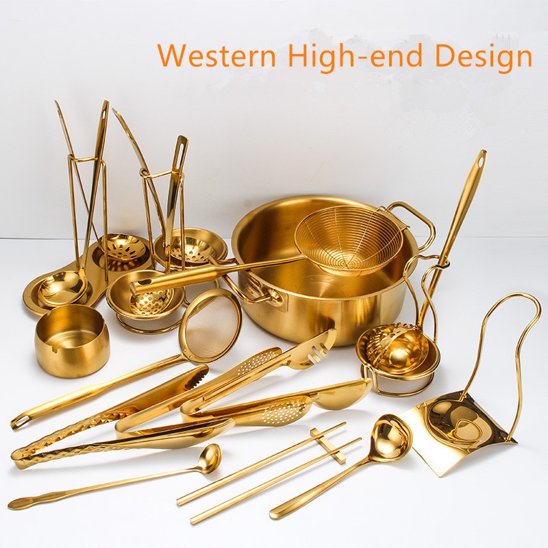 gold stainless steel kitchen tool set/kitchenware (utensil & gadgets