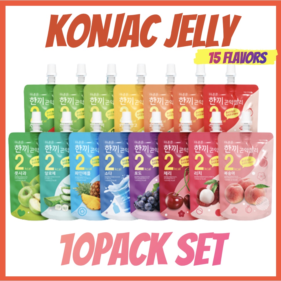 No Sugar Konjac Jelly 10pack SET 15Flavors 2Kcal 🇰🇷Korean Konjac Jelly