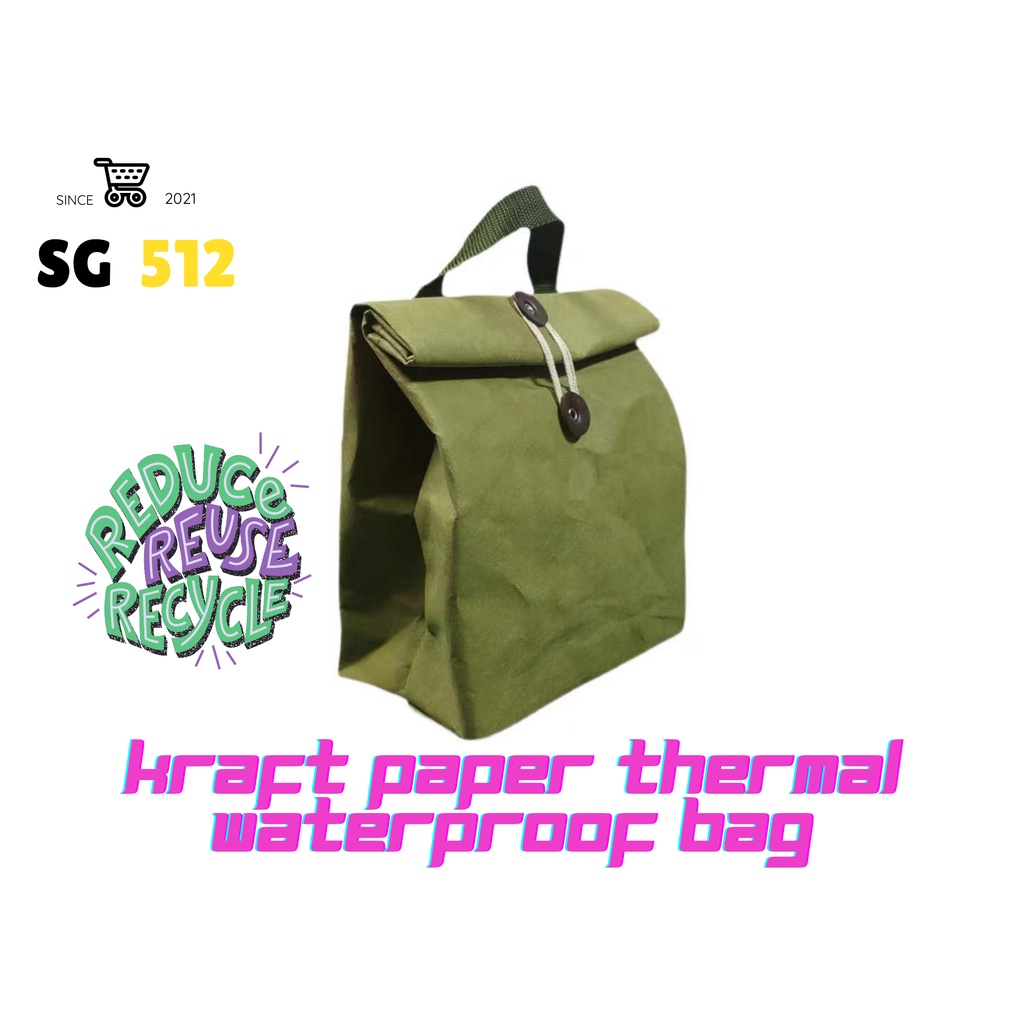 Double handle thermal waterproof thickened washable kraft paper