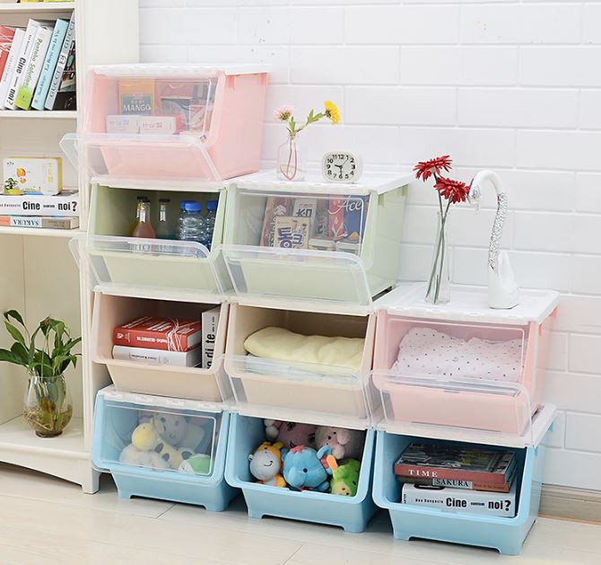 SMILEYO! Flip Storage Box Clothes Storage Box Extra Large Plastic