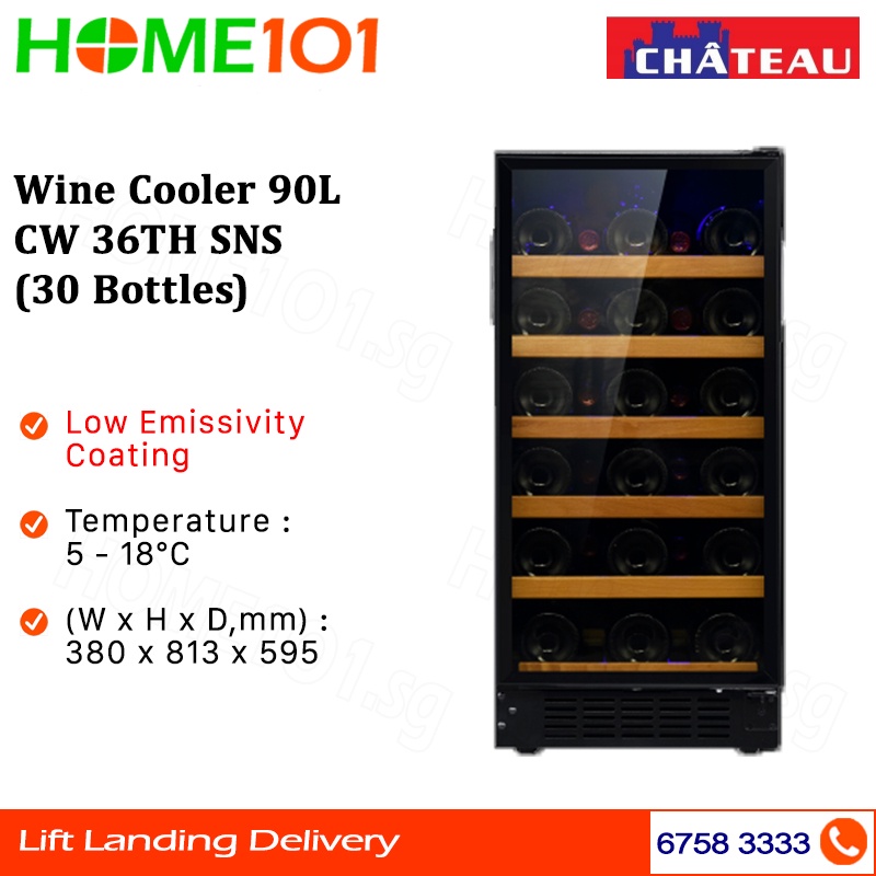 Chateau Wine Cooler 90L CW 36TH SNS (30 Bottles) Shopee Singapore