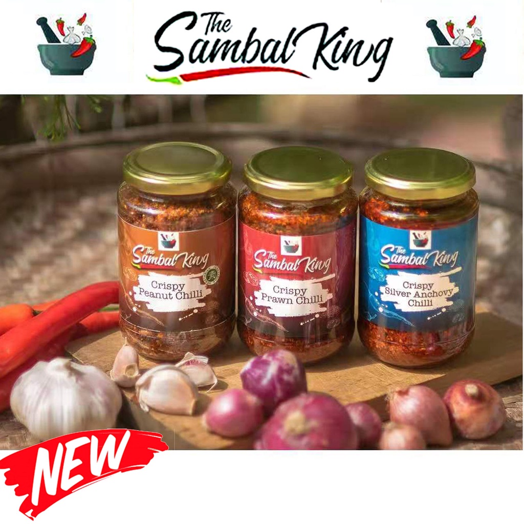 THE SAMBAL KING Crispy Prawn/Peanut/Silver Anchovy Chilli Sambal 320g