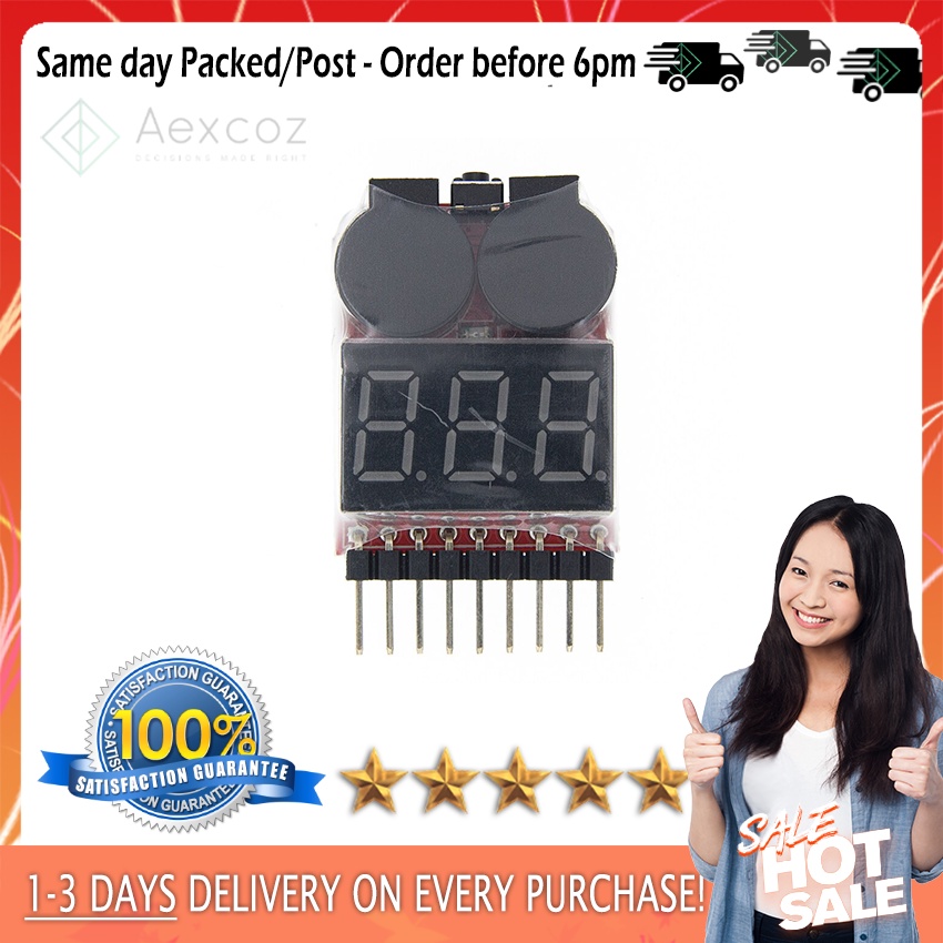 🔥[READY STOCK Local Seller]🔥 VOLTAGE TESTER 18S Lipo/Liion/Fe RC