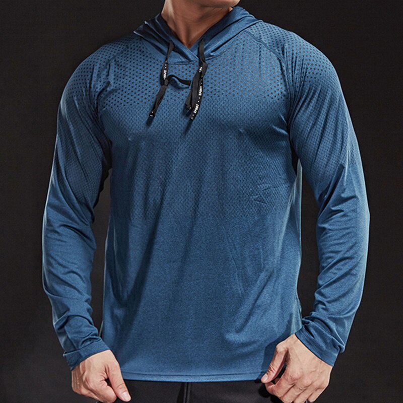 KAMB fitness bodybuilding long sleeves hoodie shirt men gym sports
