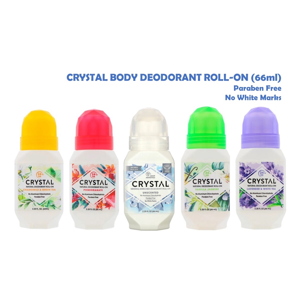 Crystal Body Deodorant, MineralEnriched Deodorant RollOn (66 ml