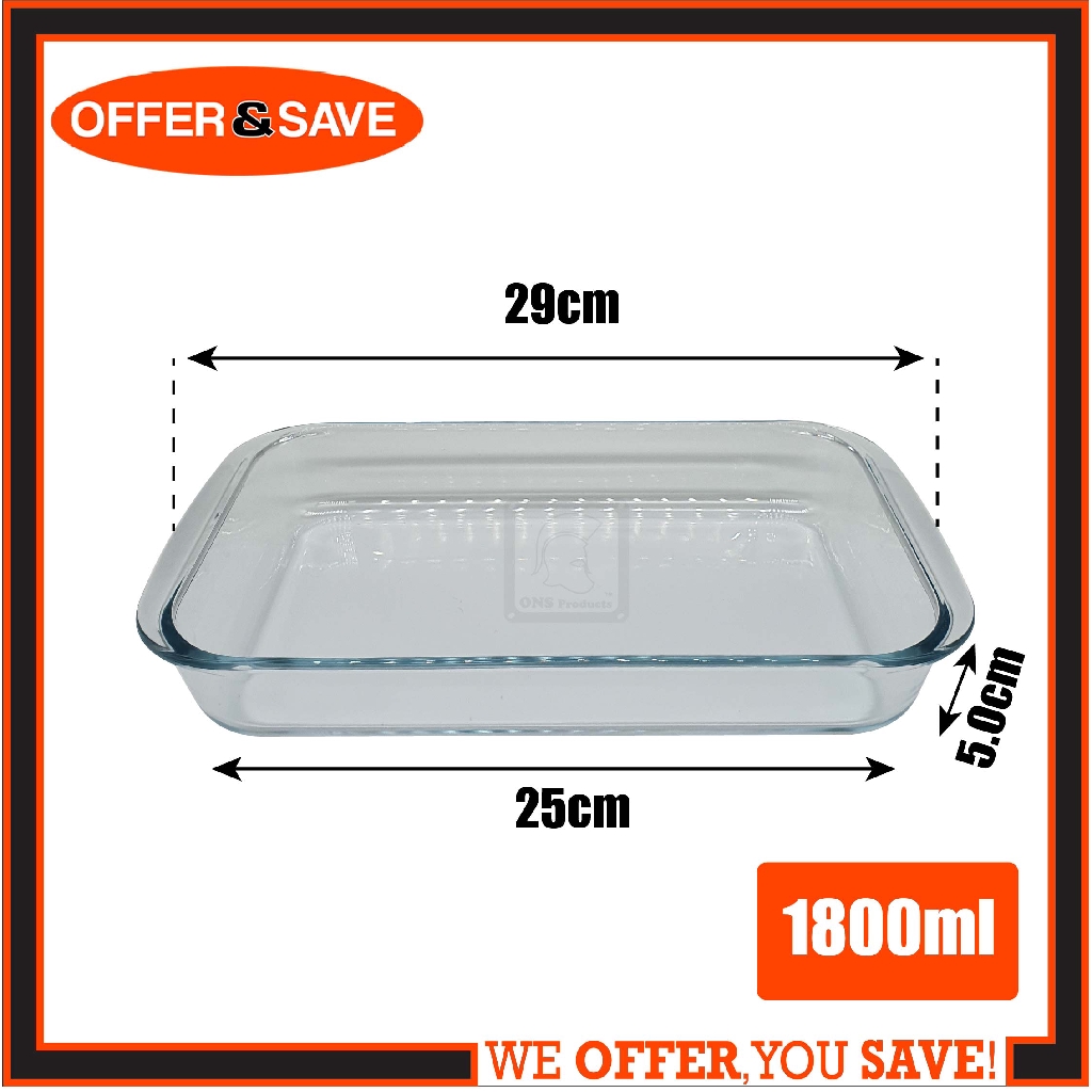 Glass Baking Dish / Glass Dish / Rectangle Bakeware / Casserole