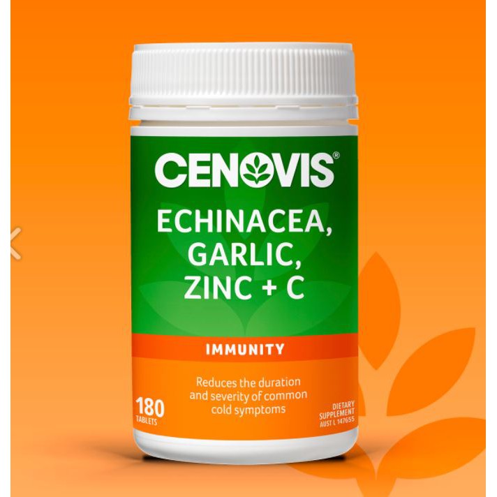 Cenovis Echinacea, Garlic, Zinc & C Contains Vitamin C 180 Tablets