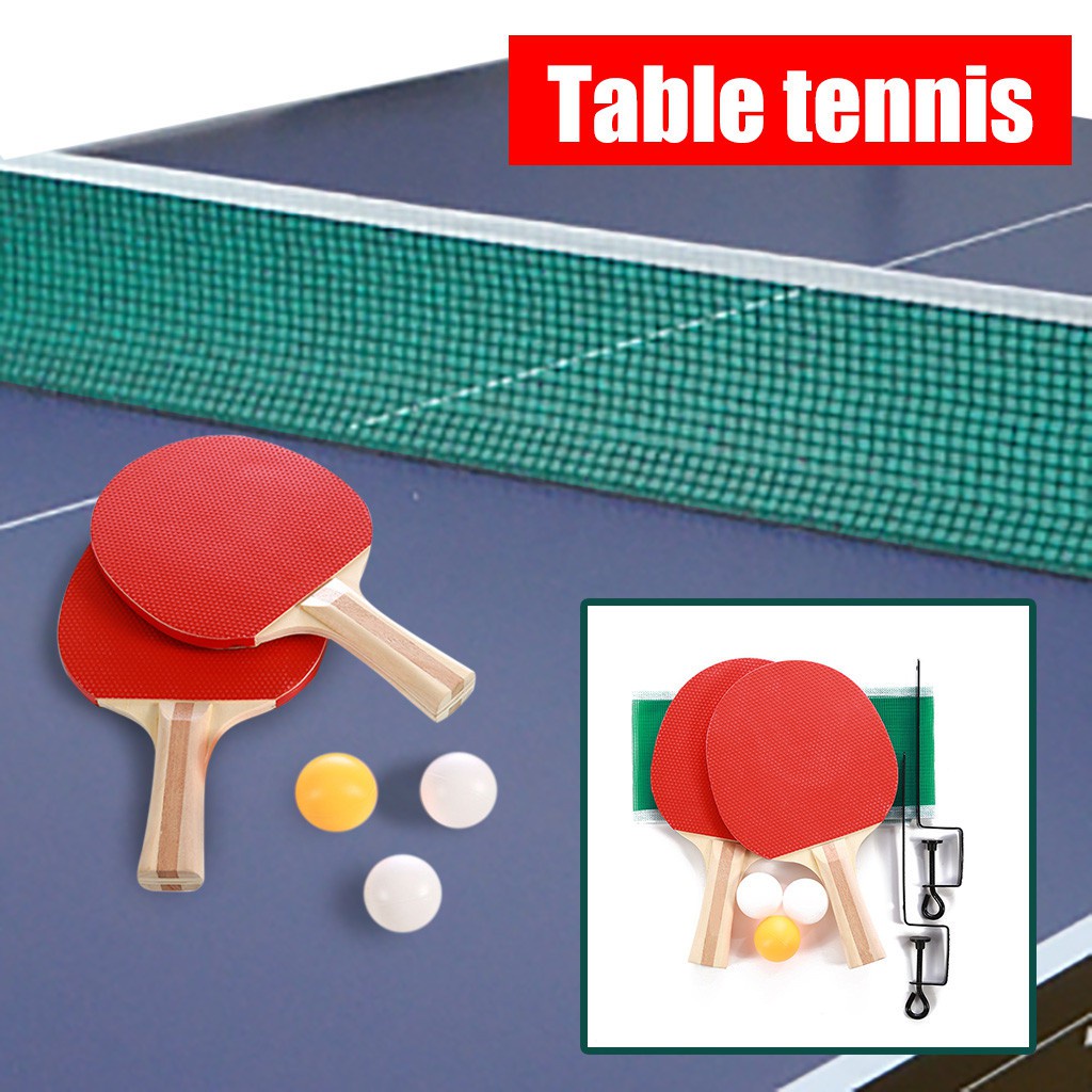 Wooden table tennis racket ping pong with 2 bat and 3 balls set