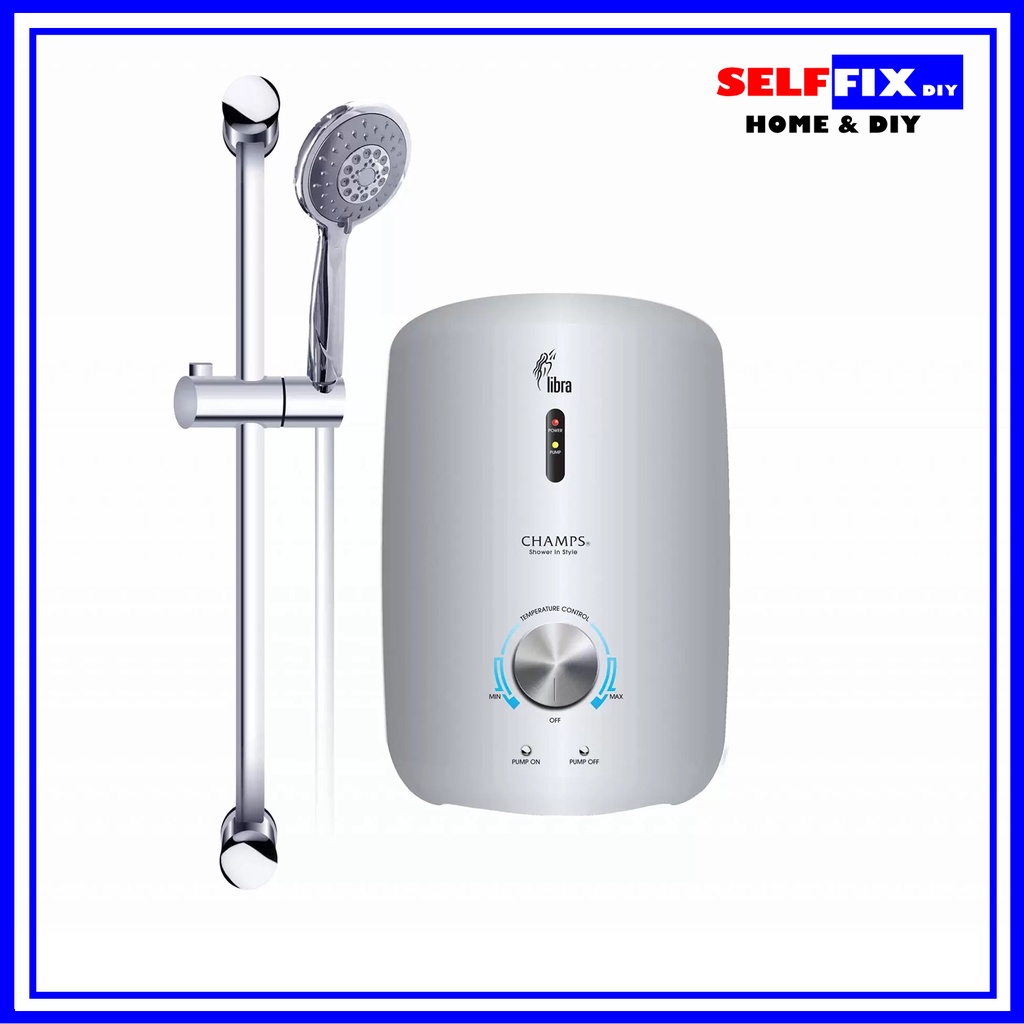 Champs Libra Instant Water Heater with Shower Set (DC Booster Pump