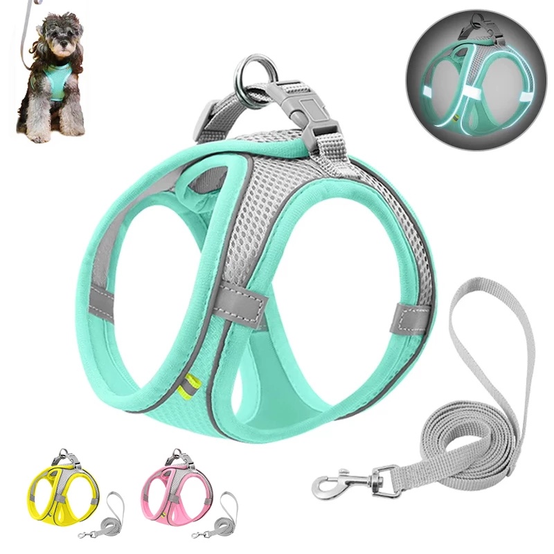 Adjustable Pet Harness Breathable Dog Collar for Cats Dogs Reflective