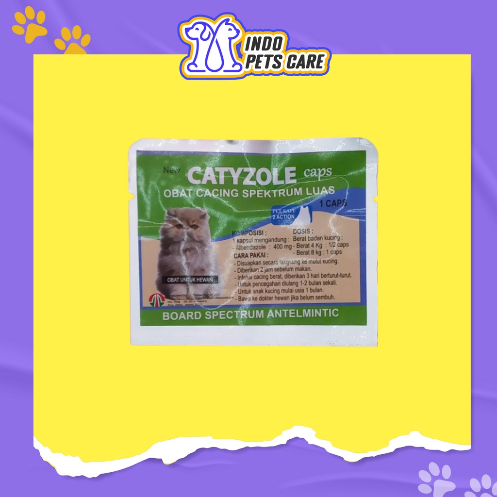 Cat Worm Medicine CATYZOLE CAPSUL 1 CAPSUL ORIGINAL Treat Worms In