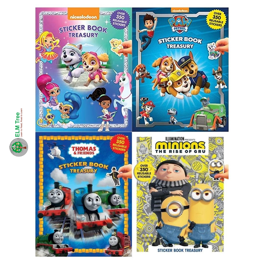 Sticker Book Treasury Paw Patrol/Nick Girls/Minions The Rise of Gru