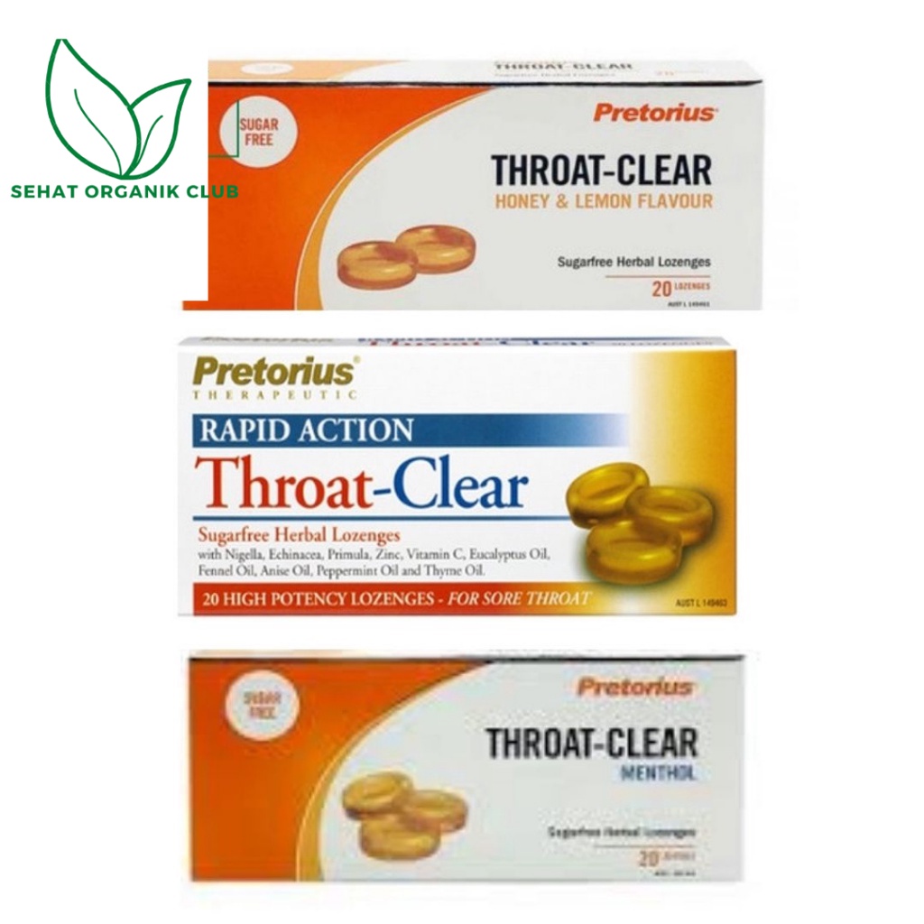 Pretorius ThroatCLEAR Original Rapid Action 20 Lozenges; Honey Lemon
