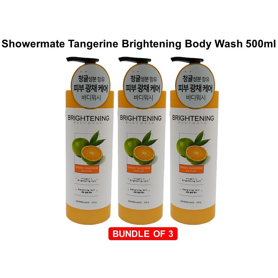 [BUNDLE OF 3] SHOWERMATE TANGERINE BRIGHTENING BODY WASH 500ML Shopee